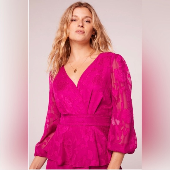 NWT Band Of The Free Dresses Kiss Me Fuchsia Peplum Mini Dress - Picture 4 of 9